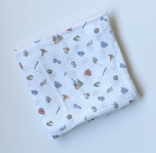 Aden + Anais x Harry Potter White Muslin Swaddle Blanket