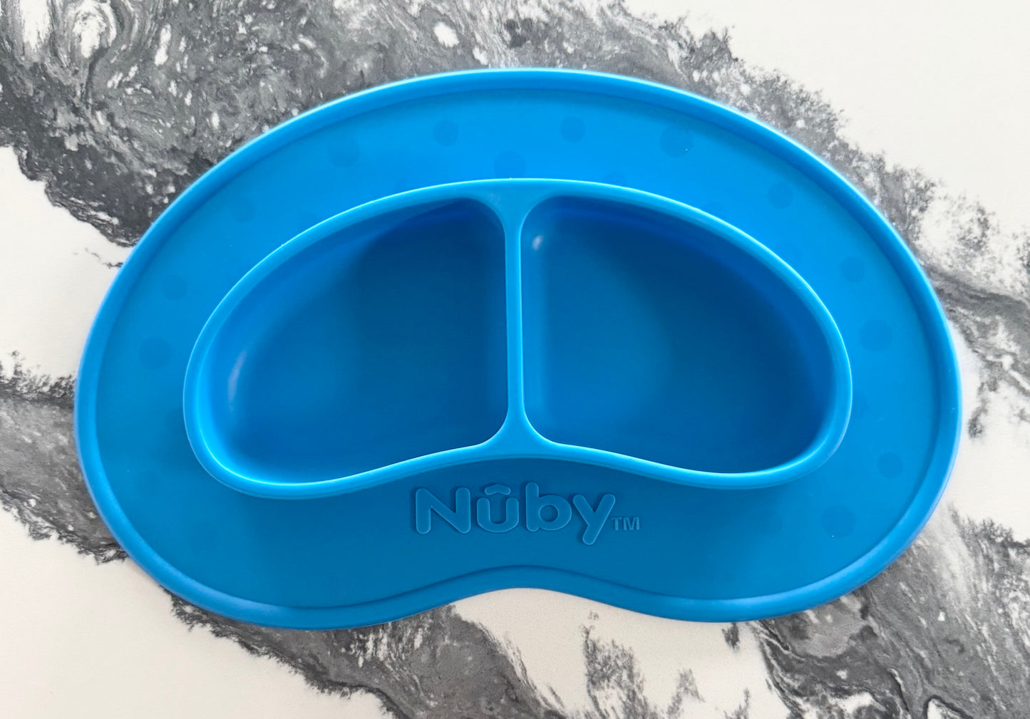 Nuby Two Compartment Blue Suction Plate