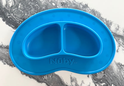Nuby Two Compartment Blue Suction Plate