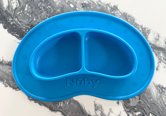 Nuby Two Compartment Blue Suction Plate