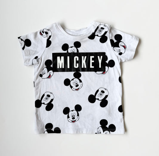H&M Disney White Mickey Heads T-Shirt (6-9 Months)