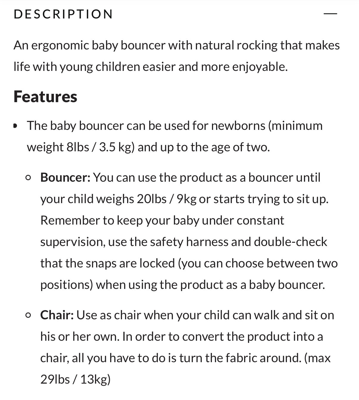 Baby Bjorn Bouncer Bliss Woven Black/Grey