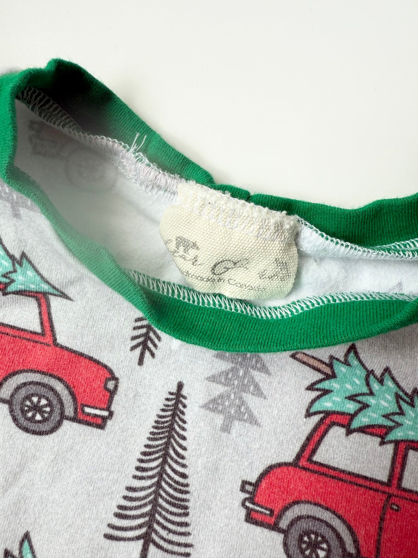 Bear & Roo Green Christmas Tree Car Long Sleeve (12-18 Months)