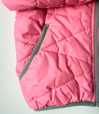 The North Face Perrito Hot Pink & Grey Chevron Reversible Puffer Jacket (2T)