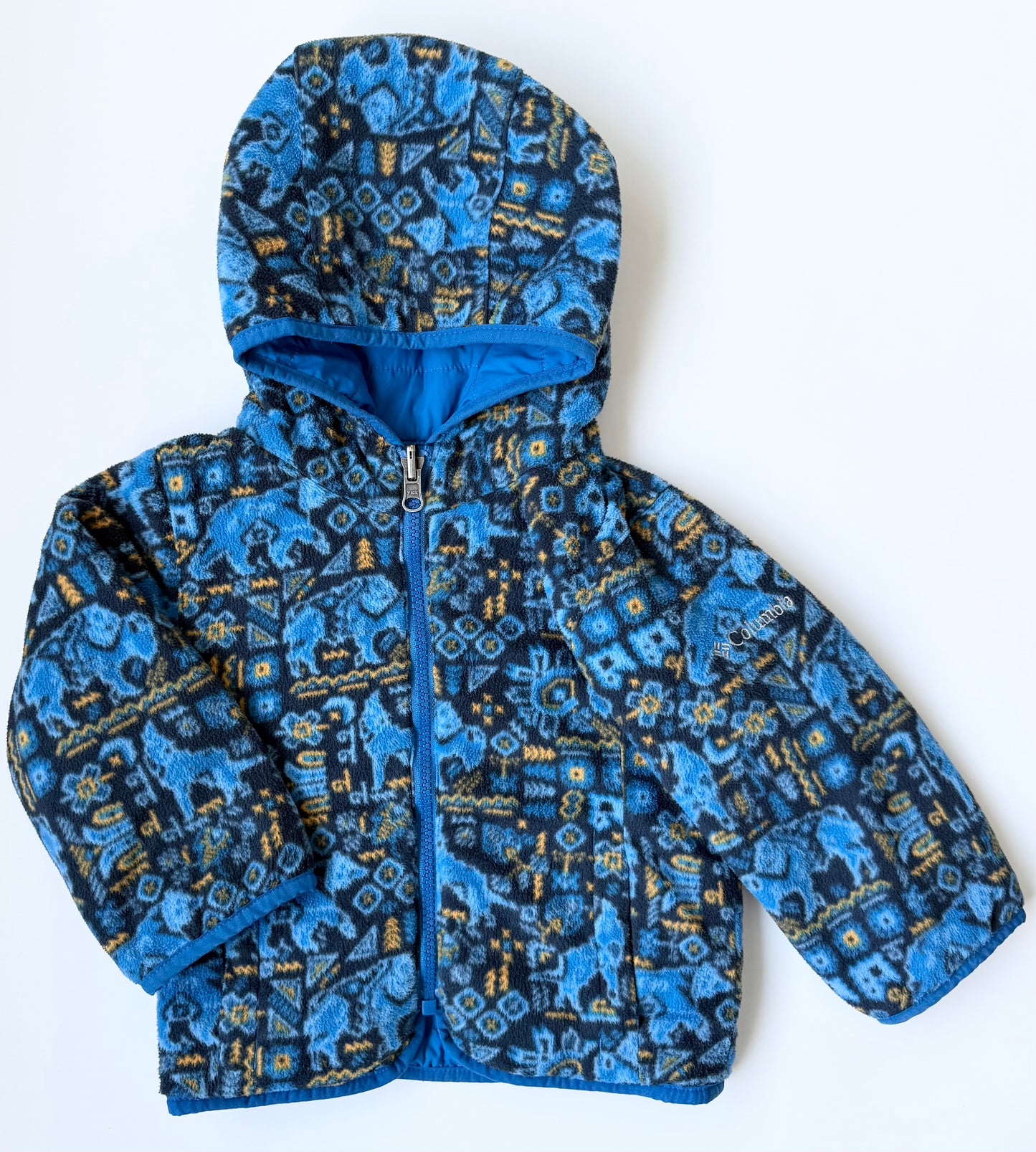 Columbia Blue Quilted & Fleece Woodland Animals Reversible Jacket (2T)