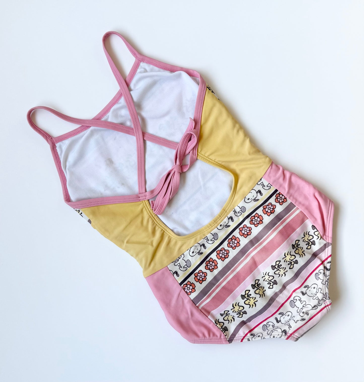 Hanna Andersson x Peanuts Pink & Yellow Snoopy/Woodstock One Piece Swimsuit (5 Years)