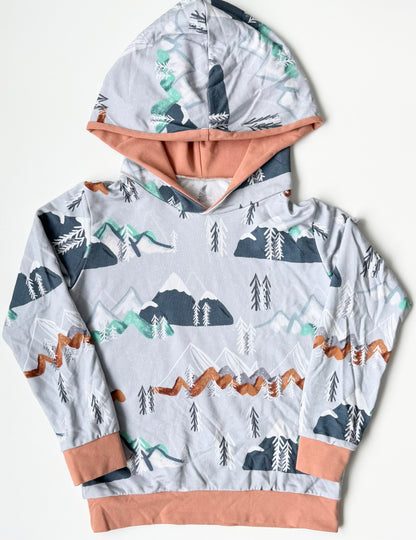 Created by Fern Grey & Pink Mountains Hoodie (5-6 Years)