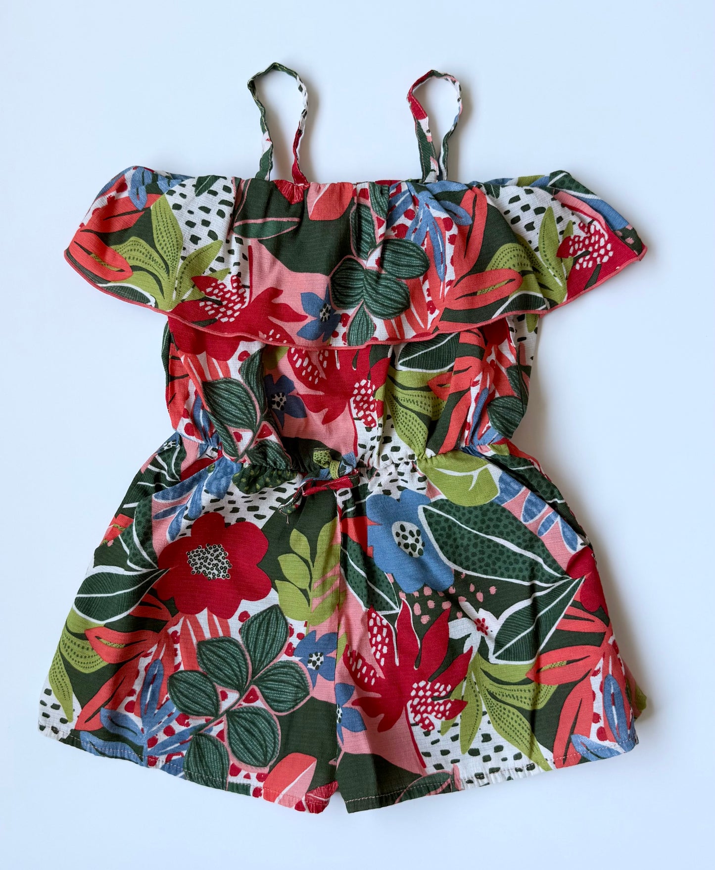 Mayoral Bright Tropical Flowy Tank Romper (3T)