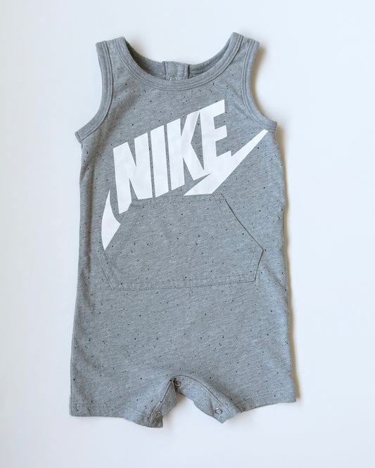 Nike Grey Speckled Shorty Romper (12 Months)