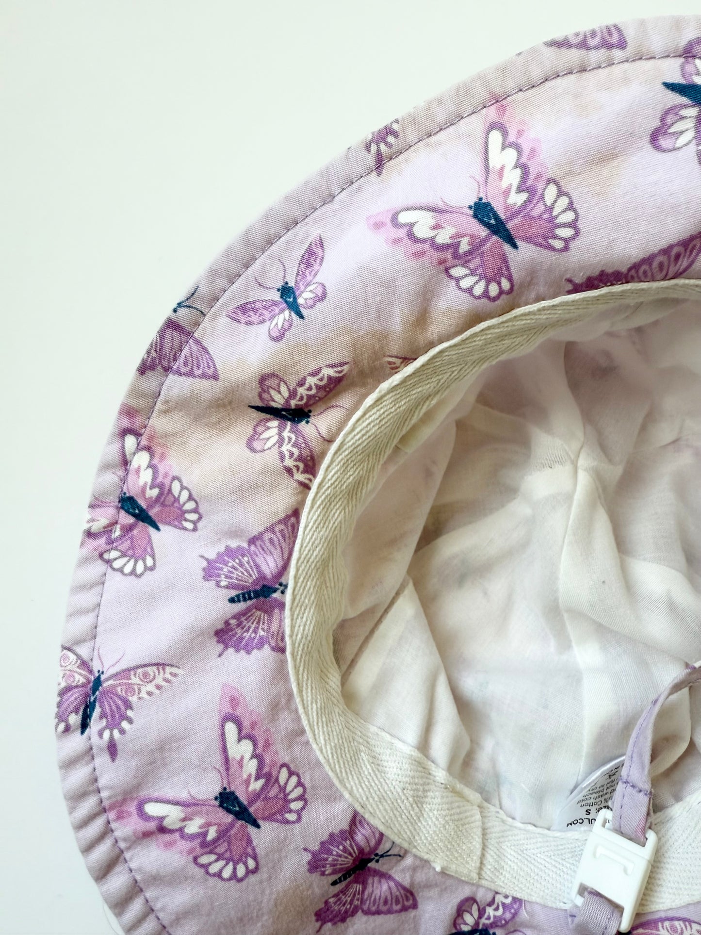 Jan & Jul Purple Butterflies Sun Hat (0-6 Months - Small)