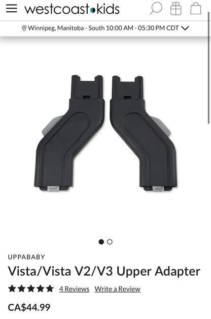 Uppababy Vista V2/V3 Upper Adapters