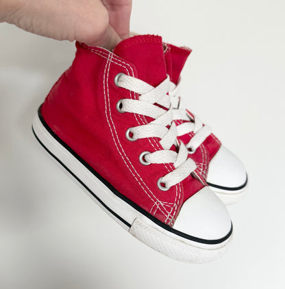 Converse Red High Top Lace Up Sneakers (7)