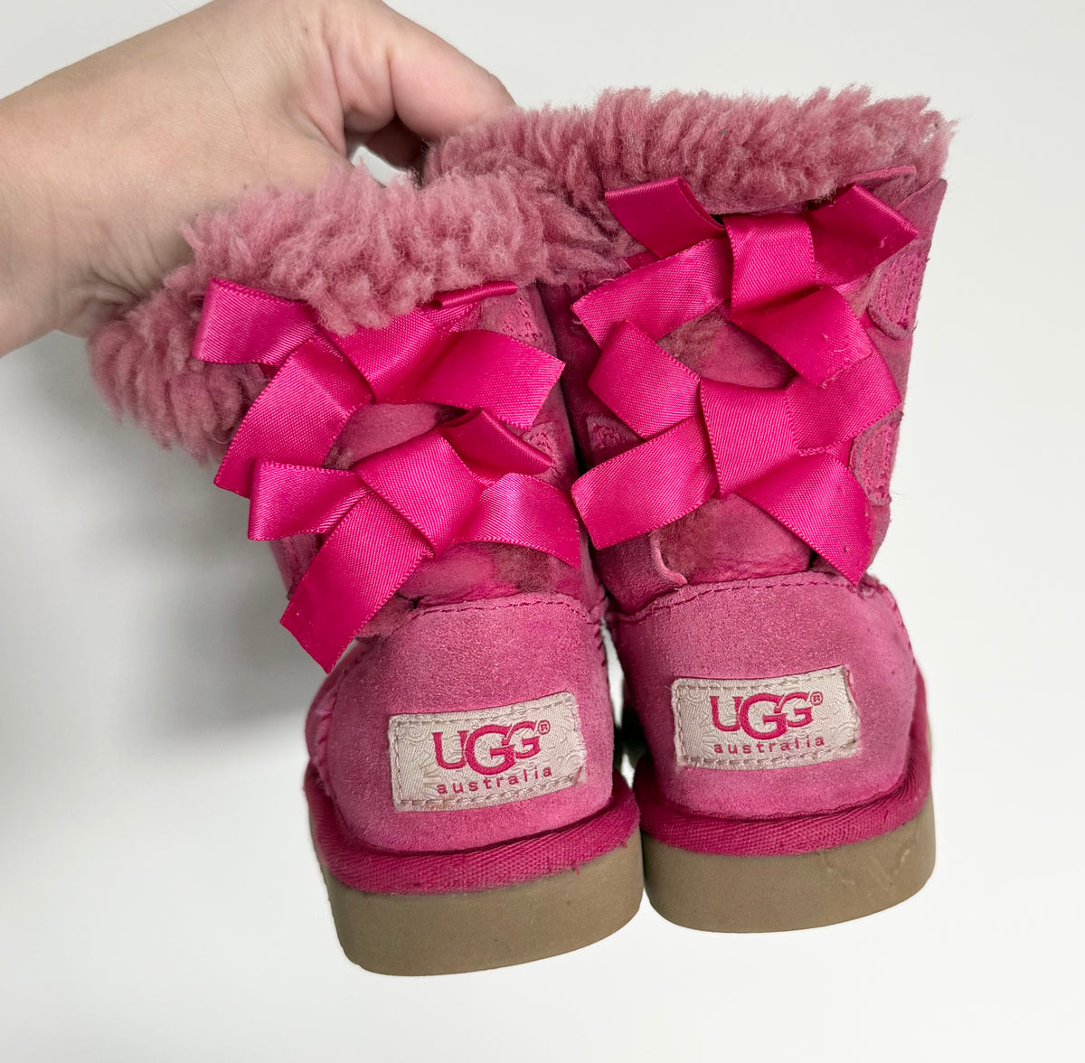 UGG Hot Pink Bailey Bow Boots (7)