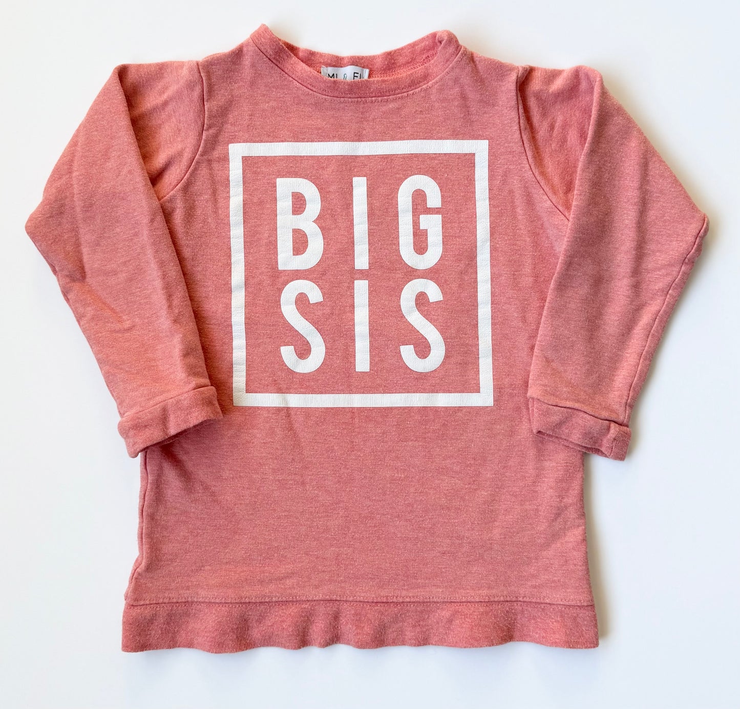 MI & FI Coral Pink “Big Sis” Pullover (3-4 Years)