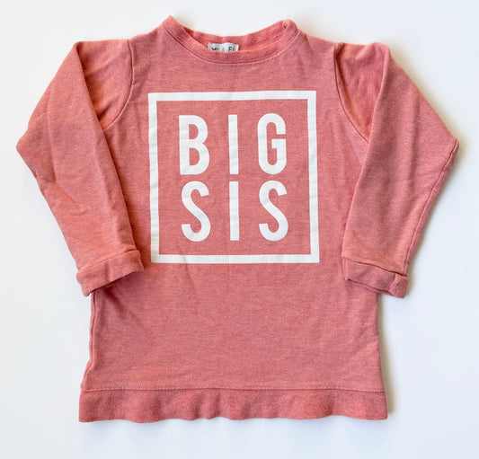 MI & FI Coral Pink “Big Sis” Pullover (3-4 Years)