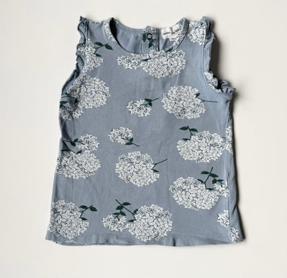 Miles the Label Blue & White Flowers Sleeveless Top (24 Months)