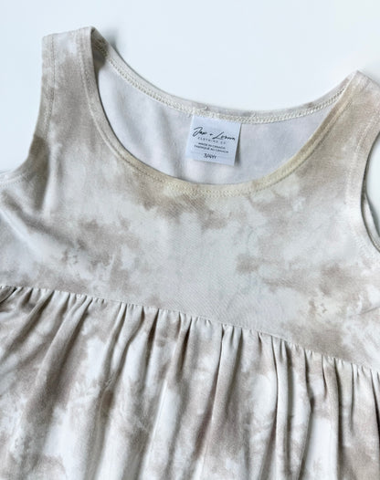 Jax & Lennon Beige Marbled Flowy Tank Top (3/4 Years)