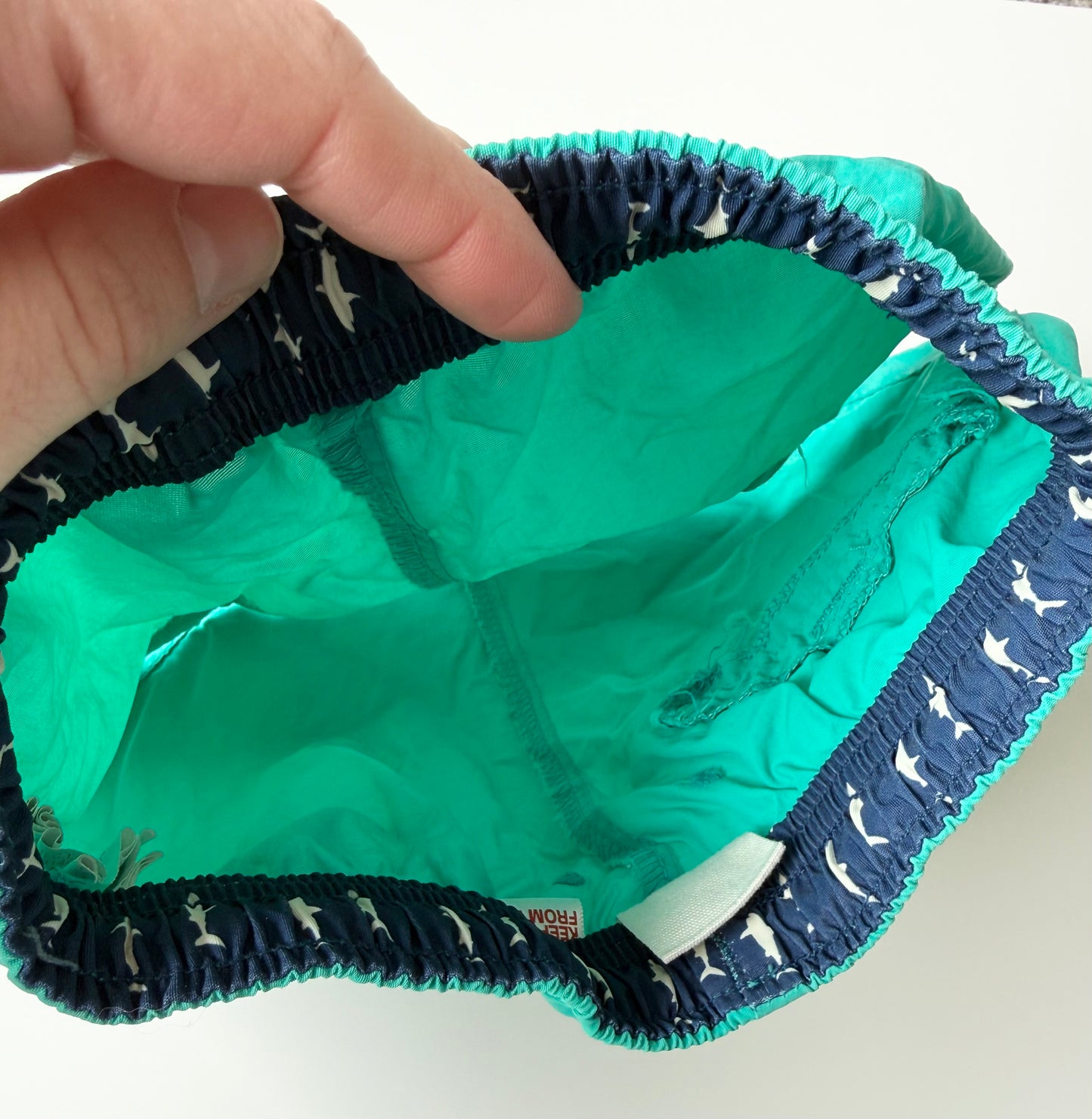 Zara Turquoise Shark Swim Trunks (3/4 Years)