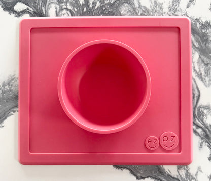 EzPz Happy Bowl Suction Mat in Coral
