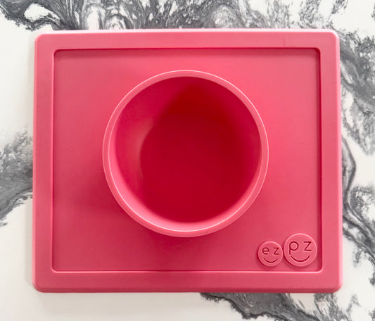 EzPz Happy Bowl Suction Mat in Coral