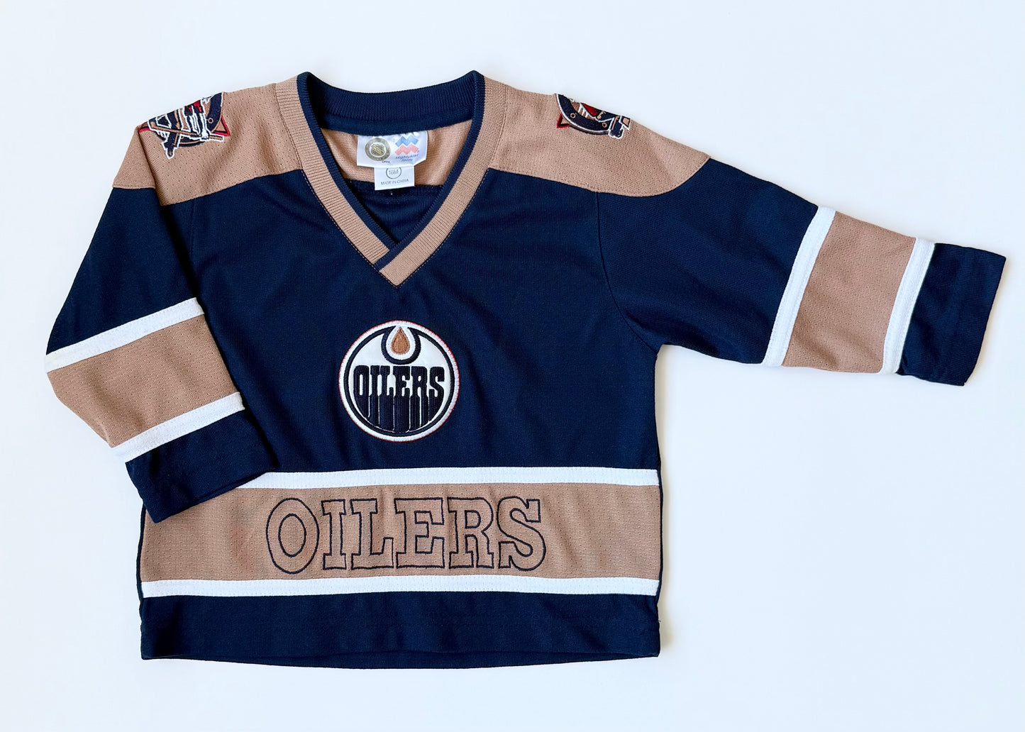 Edmonton Oilers Navy & Tan Hockey Jersey (18 Months)