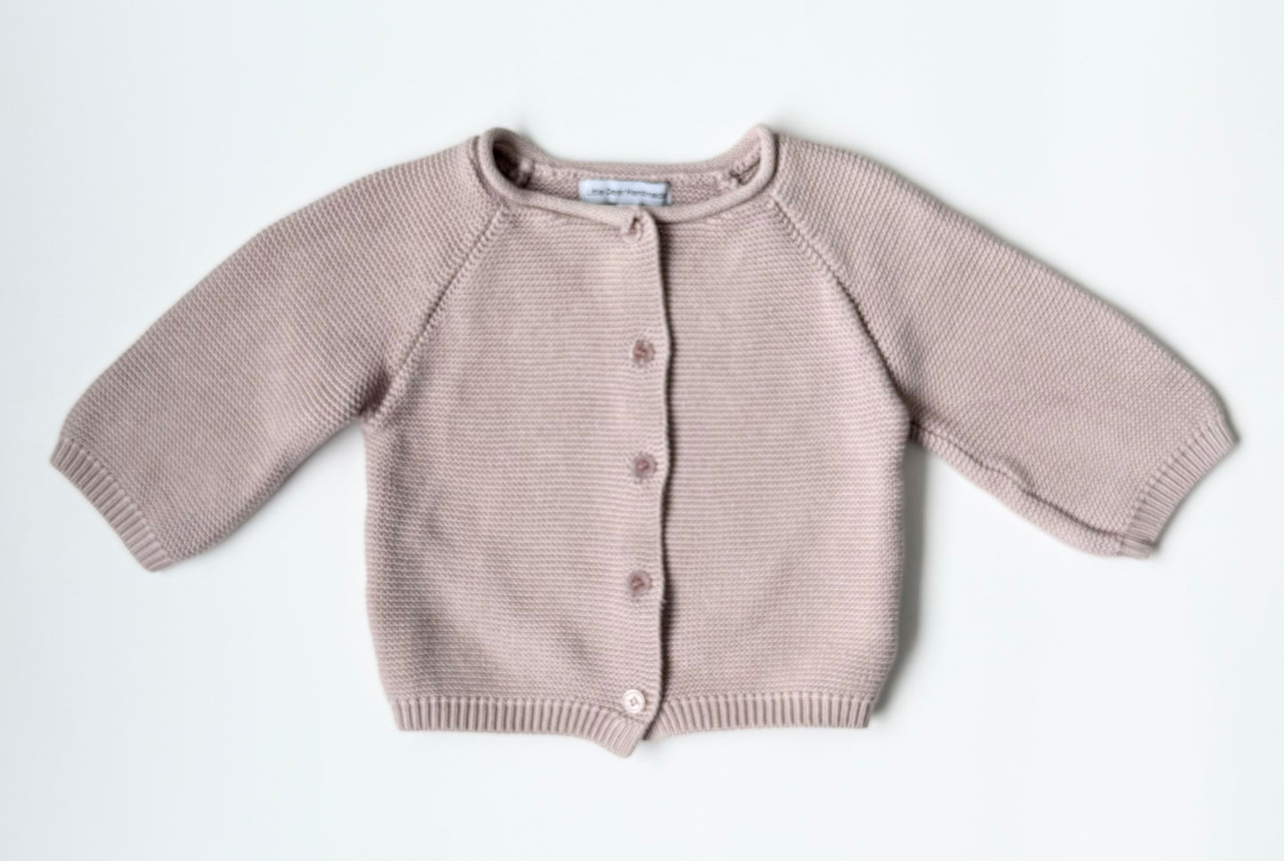 Little Deer Handmade Purple Knit Button Up Cardigan Sweater (12-18 Months)