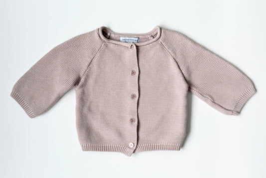 Little Deer Handmade Purple Knit Button Up Cardigan Sweater (12-18 Months)
