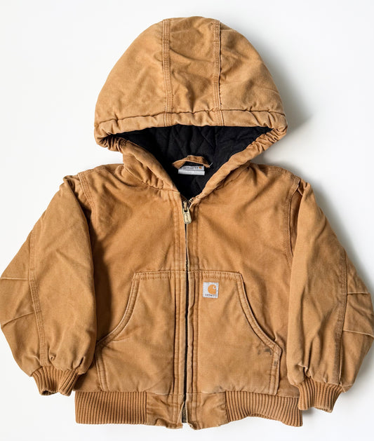 Carhartt Brown Active Flannel Quilt-Lined Cotton Duck Canvas Jacket (2T)