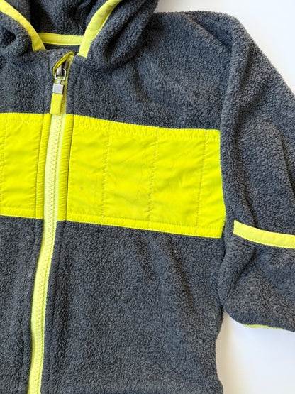 MEC Grey & Neon Fleece Hooded Zip Up (12 Months)