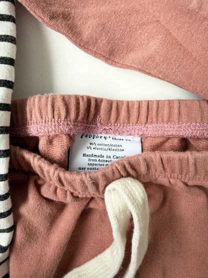 Faction + Three Co Salmon Striped Pullover & Pants Set (12-18 Months)