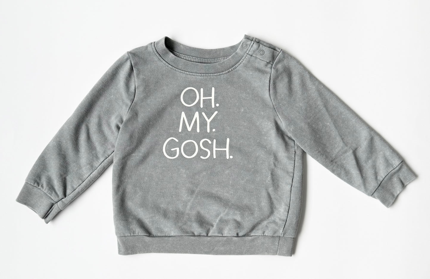 Cat & Jack Marble Grey “Oh. My. Gosh.” Sweater (12 Months)