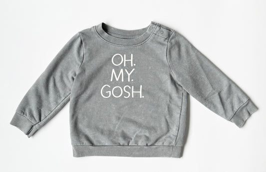 Cat & Jack Marble Grey “Oh. My. Gosh.” Sweater (12 Months)