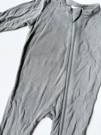 Kyte Charcoal Zipper Footie Sleeper (0-3 Months)