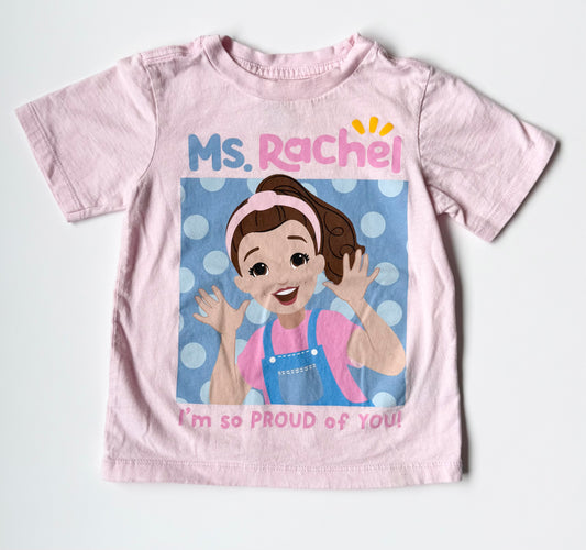 Ms.Rachel Light Pink “I’m So Proud Of You” Character T-Shirt (3T)