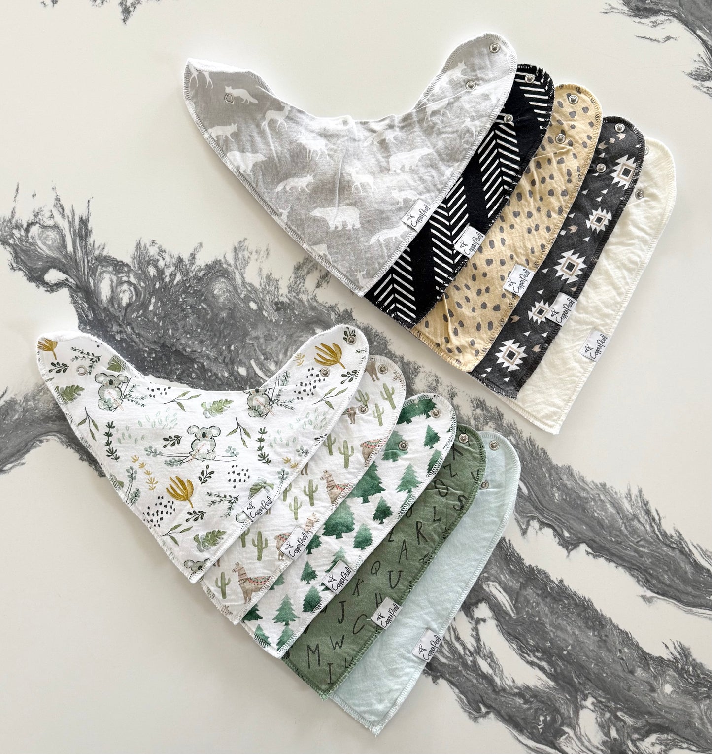 Copper Pearl Baby Bandana Drool Bibs