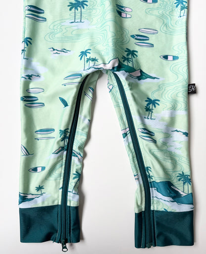 Honeysuckle Swim Green Vacation Full Coverage Sunsuit (2T)