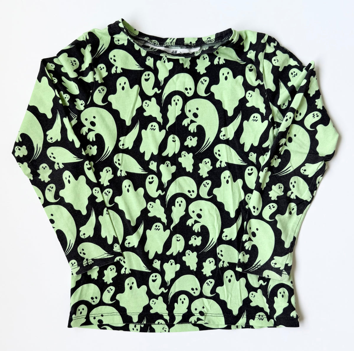 H&M Black & Neon Ghosts Long Sleeve (4-6 Years)