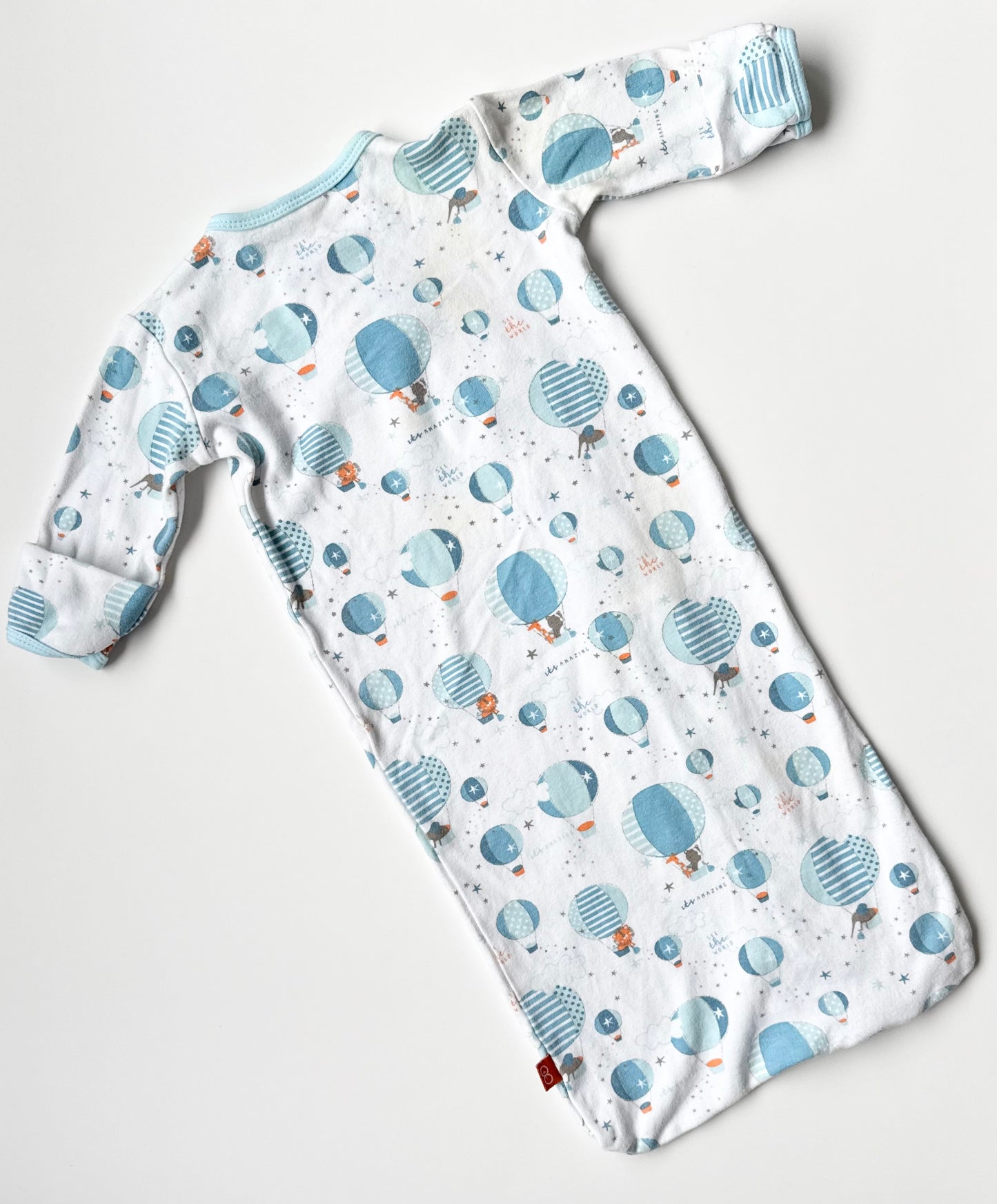 Smart Close by Magnificent Baby Blue Hot Air Balloons Magnetic Closures Sleep Bag (Newborn)