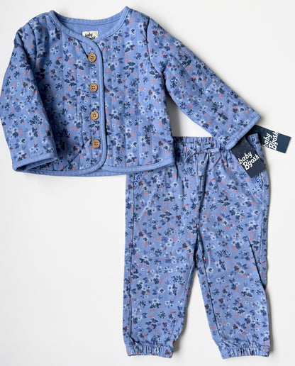Oshkosh Purple Antique Floral Quilted Sweater & Pants Set - New (12 Months)