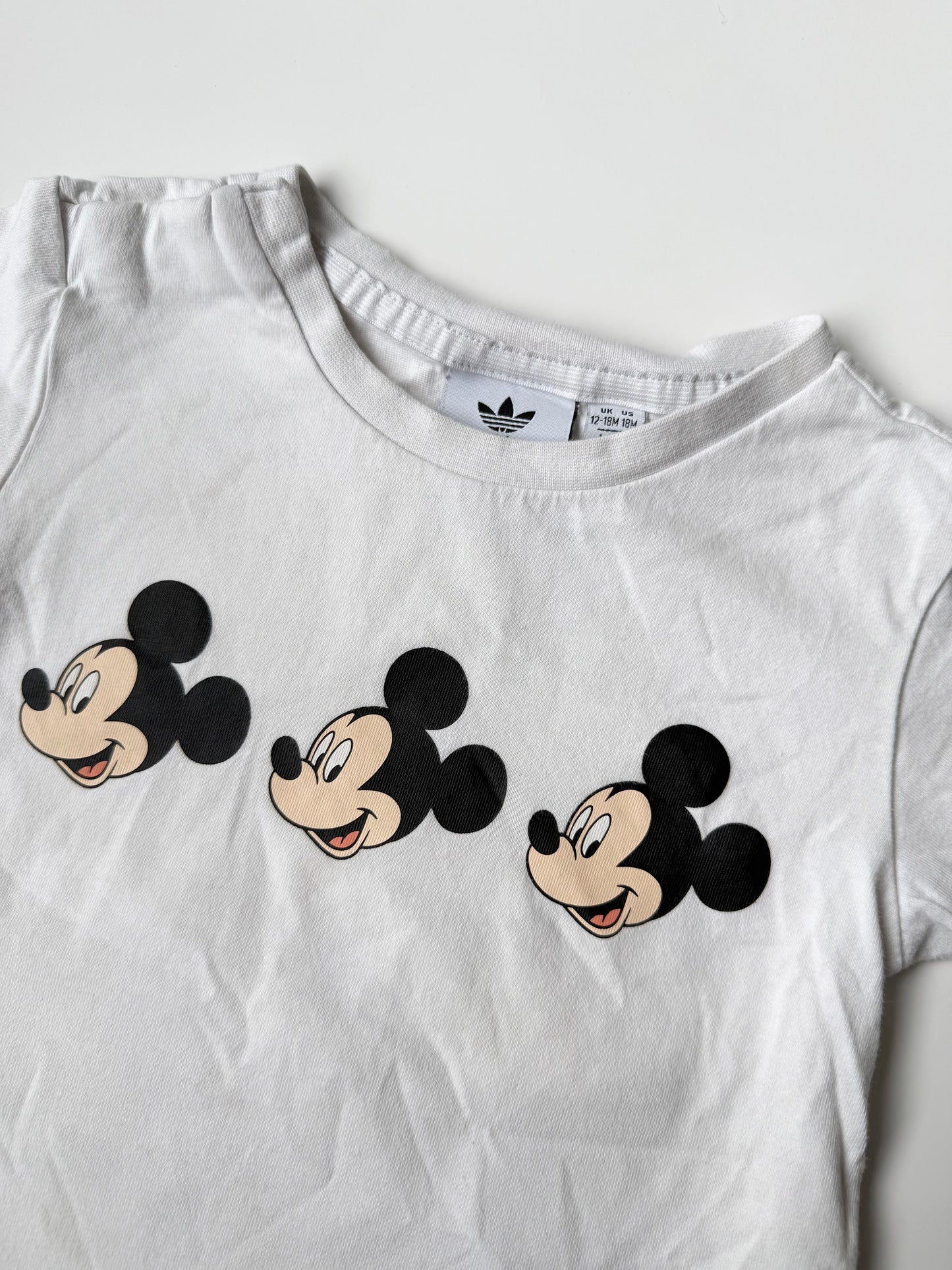 Adidas x Disney White Mickey T-Shirt (12-18 Months)