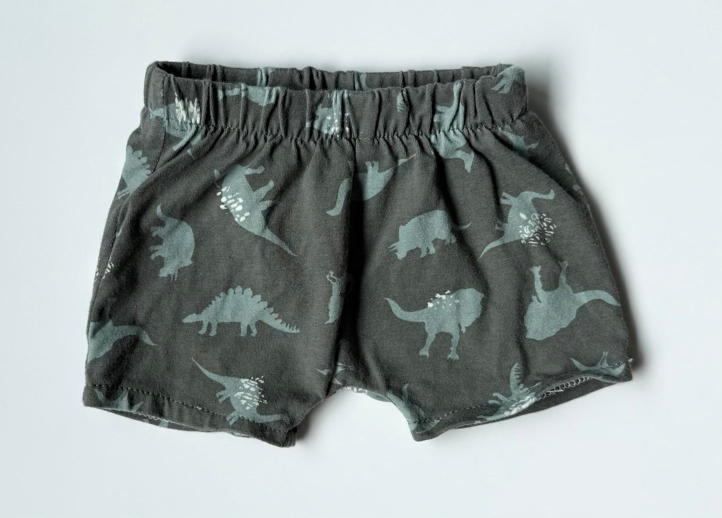 Hectik Creations Handmade Green Dinosaur Shorts (0-3 Months)