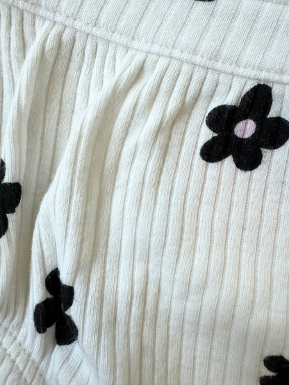 Cat & Jack White & Black Flowers Ribbed Summer Romper (Newborn)