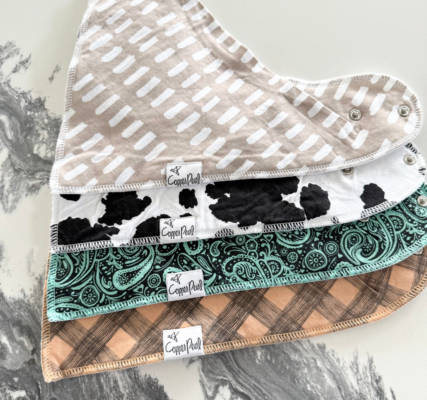 Copper Pearl Baby Bandana Drool Bibs