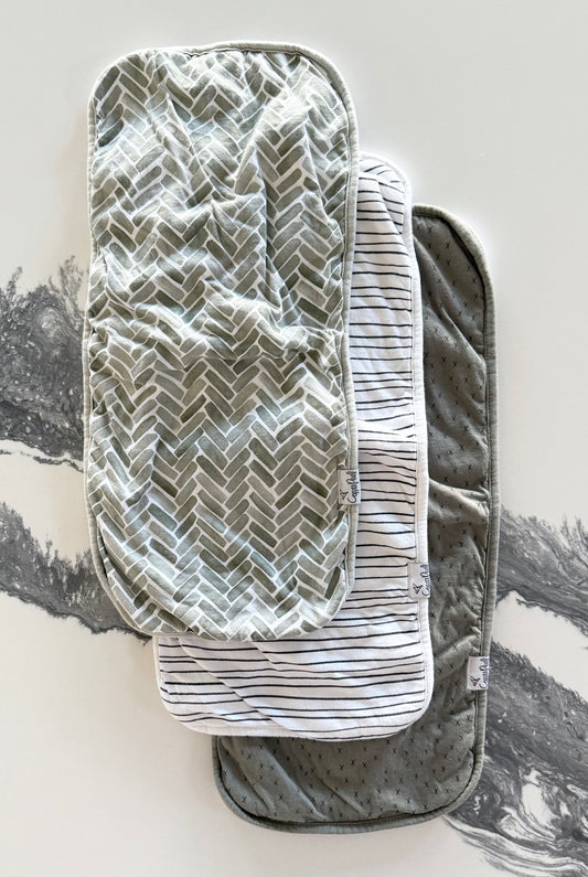 Copper Pearl Baby Burp Cloths Lot