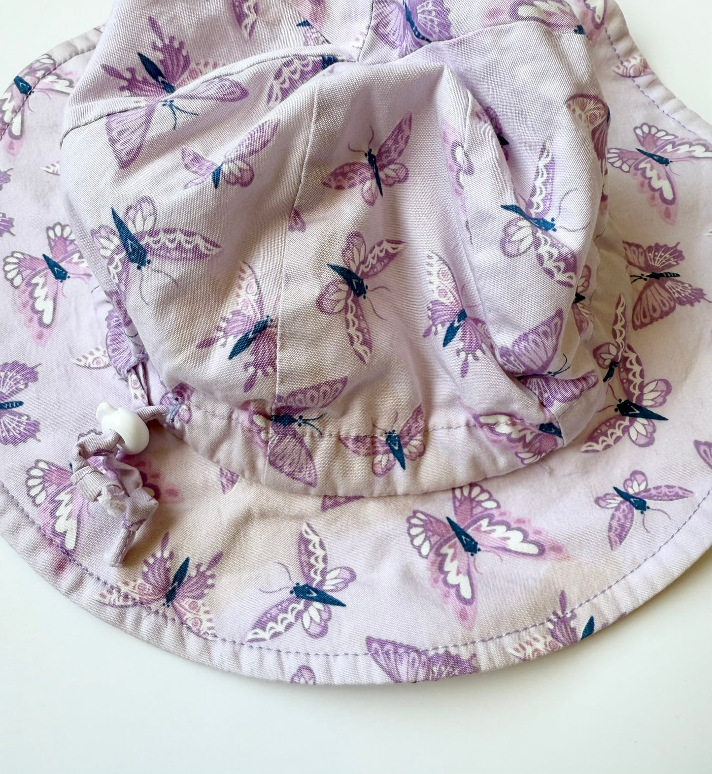 Jan & Jul Purple Butterflies Sun Hat (0-6 Months - Small)