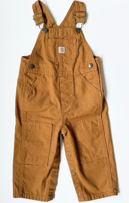 Carhartt Classic Brown Canvas Bib Overalls (18 Months)