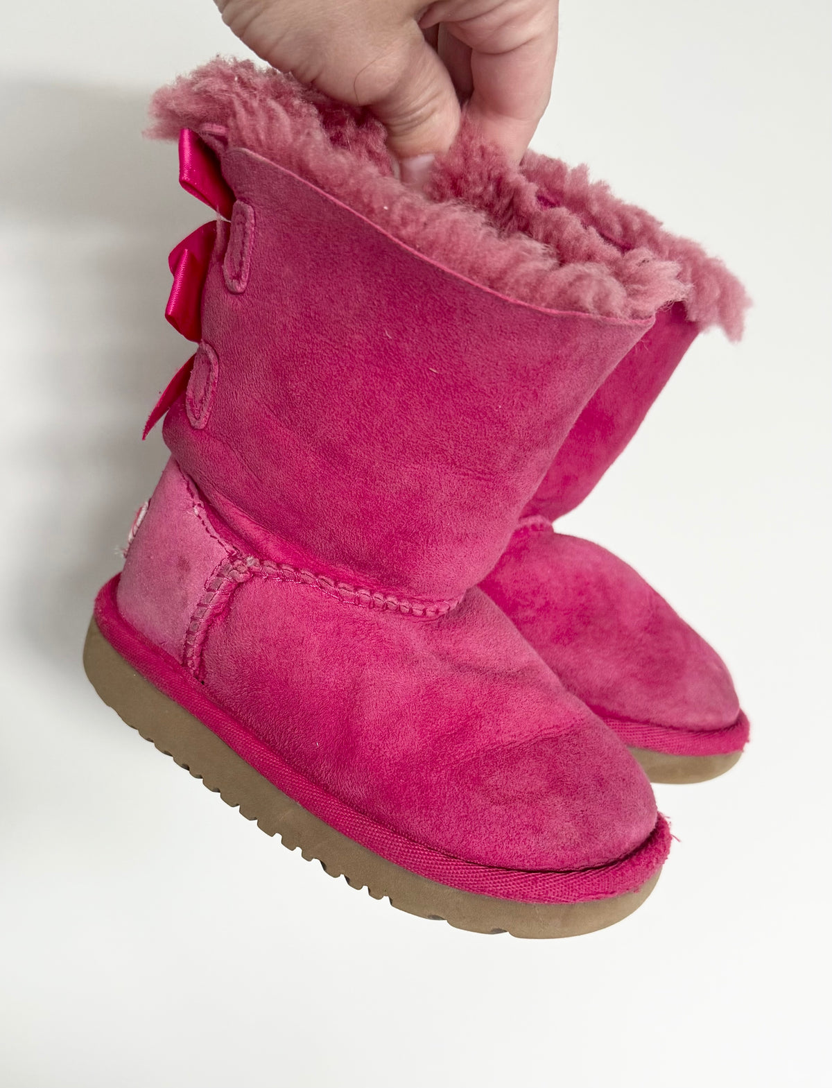 UGG Hot Pink Bailey Bow Boots (7)