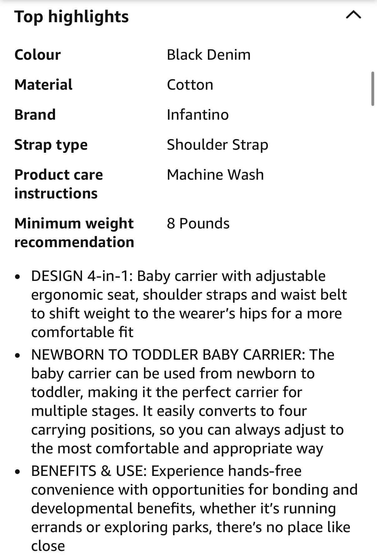 Infantino Flip Advance 4-In-1 Convertible Baby Carrier in Black Denim