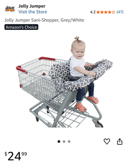 Jolly Jumper Sani-Shopper Cover in Grey & White