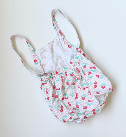 Piper & Posie Light Pink Cherries Summer Bubble Romper (6-9 Months)